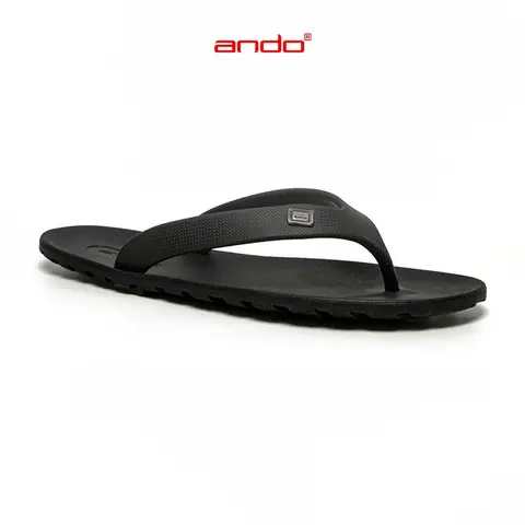 Ando Official Sandal Jepit Viral Pria Dewasa - Hitam/Hitam foto 2