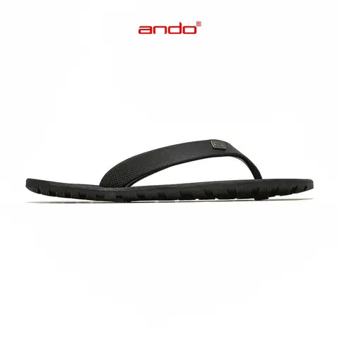 Ando Official Sandal Jepit Viral Pria Dewasa - Hitam/Hitam foto 4