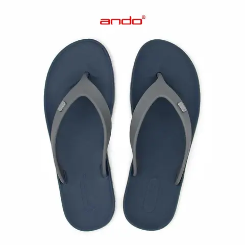 Ando Official Sandal Jepit Viral Pria Dewasa - Navi/Abu - Tampilan 1