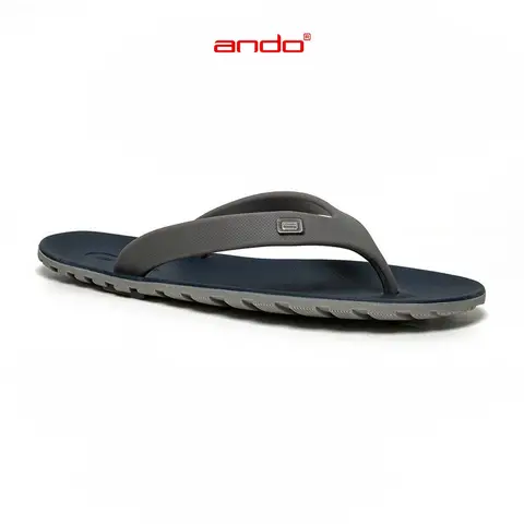 Ando Official Sandal Jepit Viral Pria Dewasa - Navi/Abu foto 2