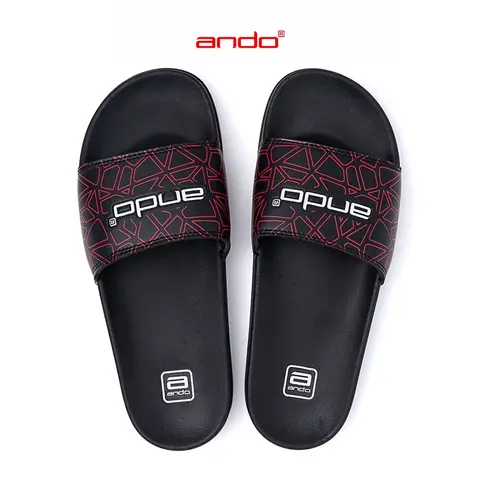 Foto produk Ando Official Sandal Selop Geo Pria Dewasa - Hitam/Merah 100% Original Termurah, kategori Sepatu Rominsy Jeans