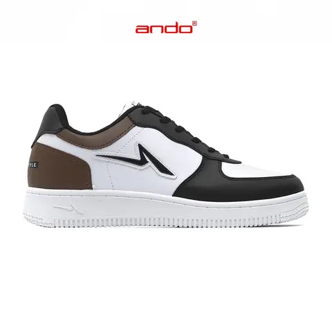 Ando Sepatu Sneakers Tricks Pria Dewasa - Putih/Hitam/Coklat 100% Original - Tampilan 1