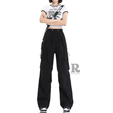 Foto produk Celana Cargo Wanita Kargo Pants Highwaist Panjang Korea Style Cotton, kategori Jeans Panjang Rominsy Jeans