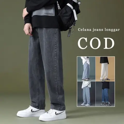Foto produk Celana Jeans Pria Celana Panjang Hitam Pria Dewasa Kulot Jeans Murah Denim Jumbo Korean Style Celana Anak Laki Laki Baggy Pants Straight Jeans High Waist Celana Cowok Standar, kategori Jeans Panjang Rominsy Jeans
