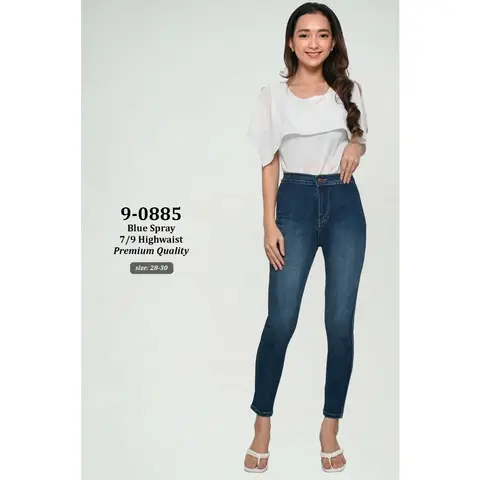 Celana Panjang Jeans 7/9 Miss 2000 Blue Spray Highwaist Premium Quality 9-0885 - Tampilan 1