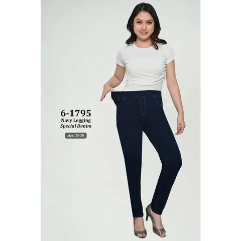 Celana Panjang Jeans Legging Miss 2000 Navy Legging Special Denim 6-1795 - Tampilan 1