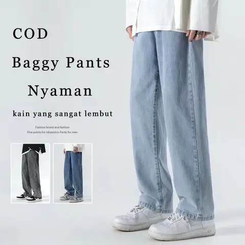 Foto produk Celana Panjang Jeans Pria Blue Jeans Korean Style Original Loose Straight, kategori Chinos Rominsy Jeans