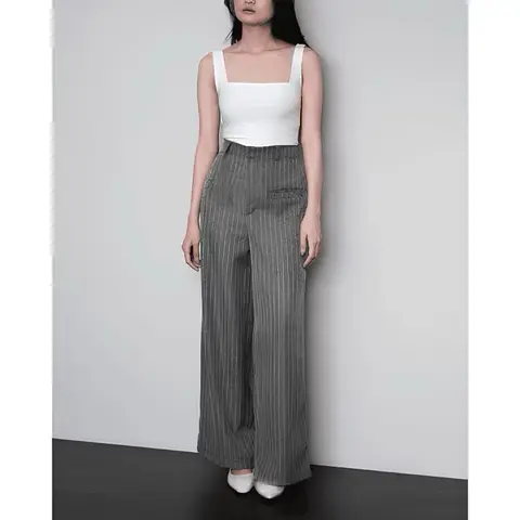 Elora Pants - Celana Kantor Wanita - Loose Pants Stripe Trouser Wanita - Celana Kulot Wanita Highwaist foto 3
