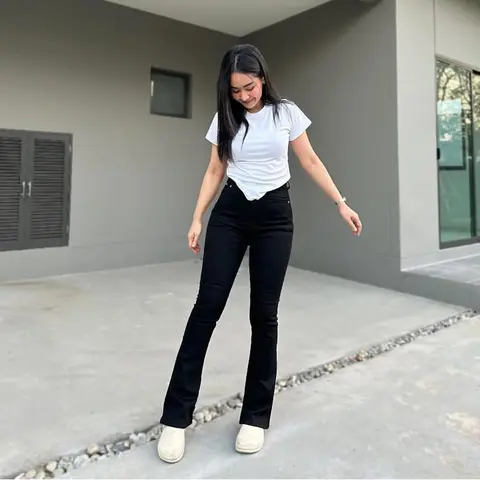 Jeans Cutbray Highwaist Wanita Celana Jeans Wanita Celana Cutbray Stretch Import Celana Jeans Highwaist foto 3