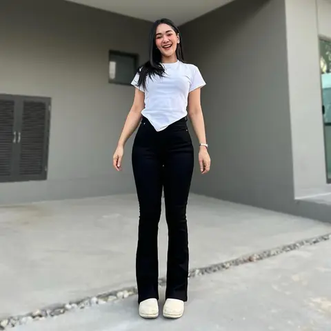Jeans Cutbray Highwaist Wanita Celana Jeans Wanita Celana Cutbray Stretch Import Celana Jeans Highwaist foto 4
