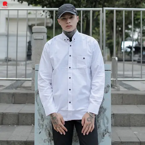 Kemeja Basic Polos Lengan Panjang Pria Kualitas Premium foto 2