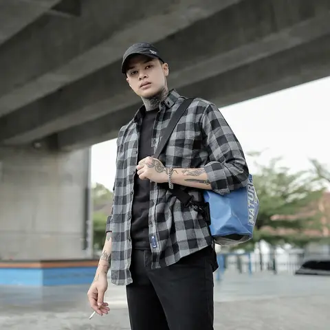 Kemeja Flanel Kekinian Pria Termurah Kualitas Premium foto 3