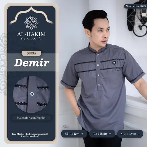 KURTA DEWASA BAJU KURTA DEWASA LENGAN PENDEK BAJU KOKO PRIA BY AL-HAKIM foto 2