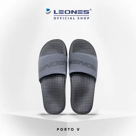 Leones Sandal Slide Porto V Grey 100% Original - Tampilan 1