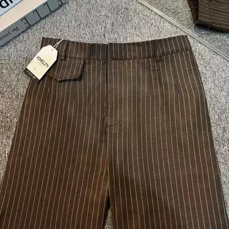 Oro Pants Celana Bahan Wanita Kulot Highwaist - Celana Garis Garis Wanita - Celana Stripe Wanita foto 4