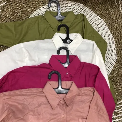 Foto produk Rania Blouse Kemeja Wanita Premium Bahan Linen Adem Nyaman Dipakai - Atasan Kerja Formal Santai Cewek Putih Pink Abu Hijau Army Hitam, kategori Kaos Rominsy Jeans