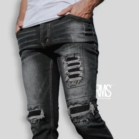 ROMINSY JEANS - Celana Jeans Pria Ripped Style Korean Terbaru - Celana Jeans Bikers Ridder foto 2