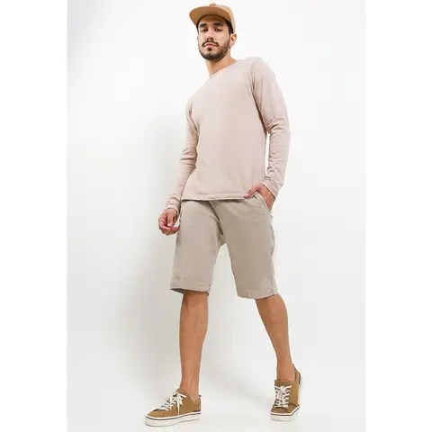 TRIPLE Celana Pendek Chinos Stretch (332 848S KHY)-Khaki foto 3