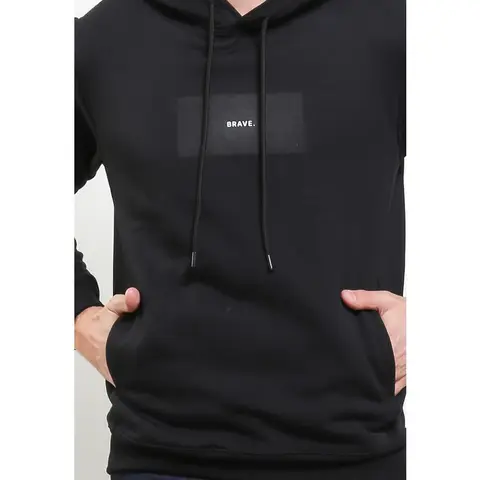 TRIPLE Hoodie Unisex Reguler Fit (YHD 007 BLK) - Hitam 100% Original foto 3