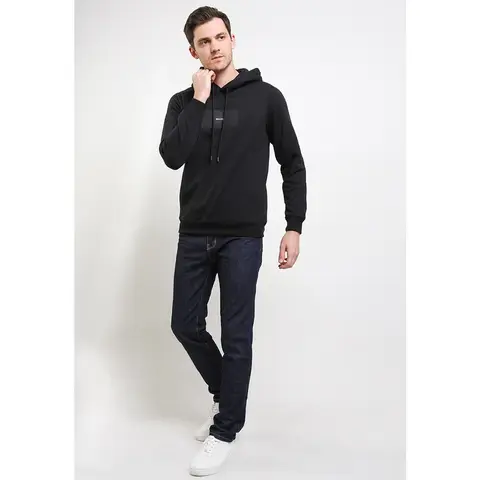 TRIPLE Hoodie Unisex Reguler Fit (YHD 007 BLK) - Hitam 100% Original foto 4