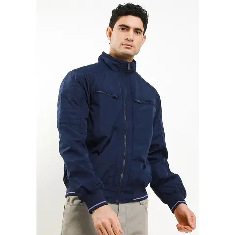 Foto produk TRIPLE Jaket Bomber Parasut (JK PRS 535 06 NVY) - Navy 100% Original, kategori Training Rominsy Jeans