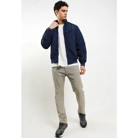 TRIPLE Jaket Bomber Parasut (JK PRS 535 06 NVY) - Navy 100% Original foto 3