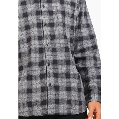 TRIPLE Kemeja Flanel Lengan Panjang Slimfit (LS 479 DGR) - Dark Grey foto 4