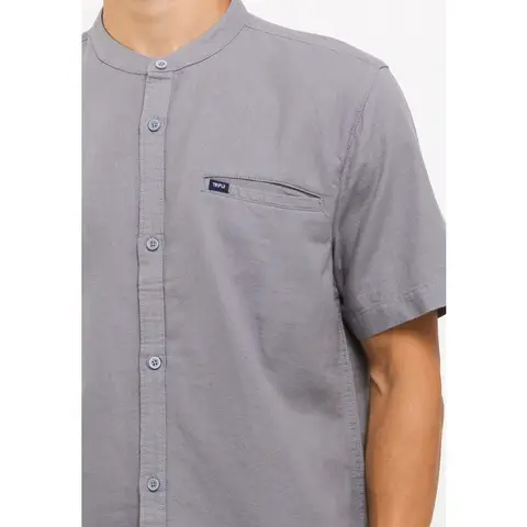 TRIPLE Kemeja Lengan Pendek Slim Fit (SS MC 473 LGR) - Light Grey foto 4