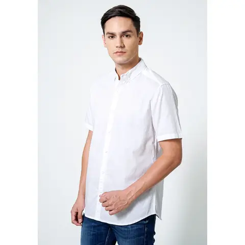 Foto produk TRIPLE Kemeja Poplin Lengan Pendek Slim Fit (SS 413 WHT) - Putih 100% Original Termurah ( ORDER WAJIB TANYA SIZE ), kategori Kaos Rominsy Jeans