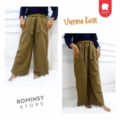 Foto produk VIENNA KULOT HIGHWAIST BAHAN LINEN PREMIUM, kategori Chinos Rominsy Jeans